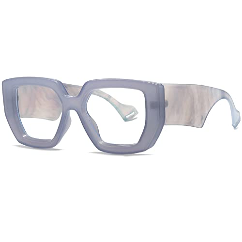 Image of Breaksun Thick Frame Blue Light Glasses for Women Men Fashion Oversized Square Computer Gaming Eyeglasses