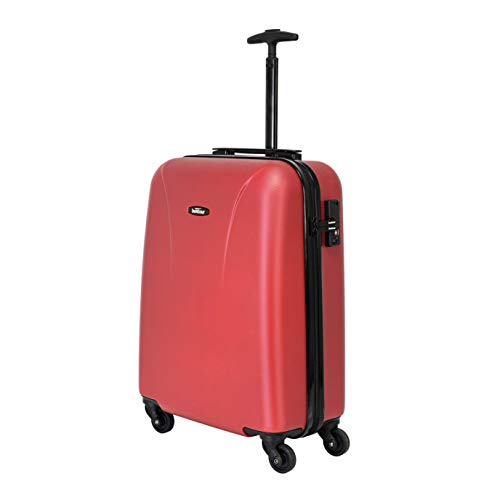 Preisvergleich Produktbild BONTOUR Handgepäckkoffer Hartschalen Reisekoffer mit 4 Rollen Leicht, Klein Koffer Handgepäck mit TSA-Schloss (55x40x20cm, Burgund)