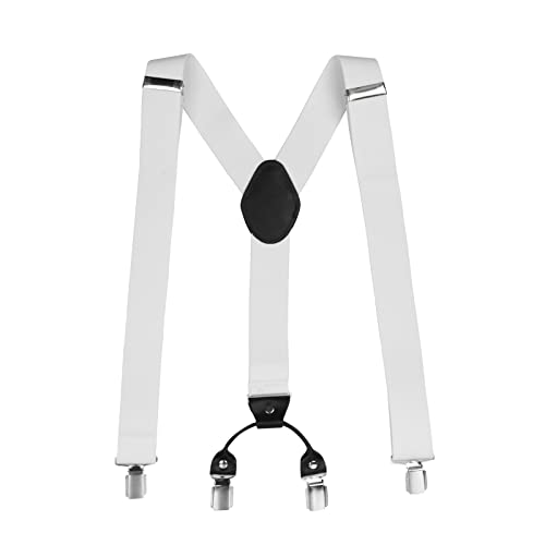 MASONEE Suspenders for Men Heavy Duty Mens Suspenders for Work Adjustable MenSuspenders for Jeans Tuxedo Dress White_01 1.4inch_wide