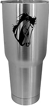 Rocky Mountain Face Horse Themed Etched 30oz Stainless Steel Tumbler
