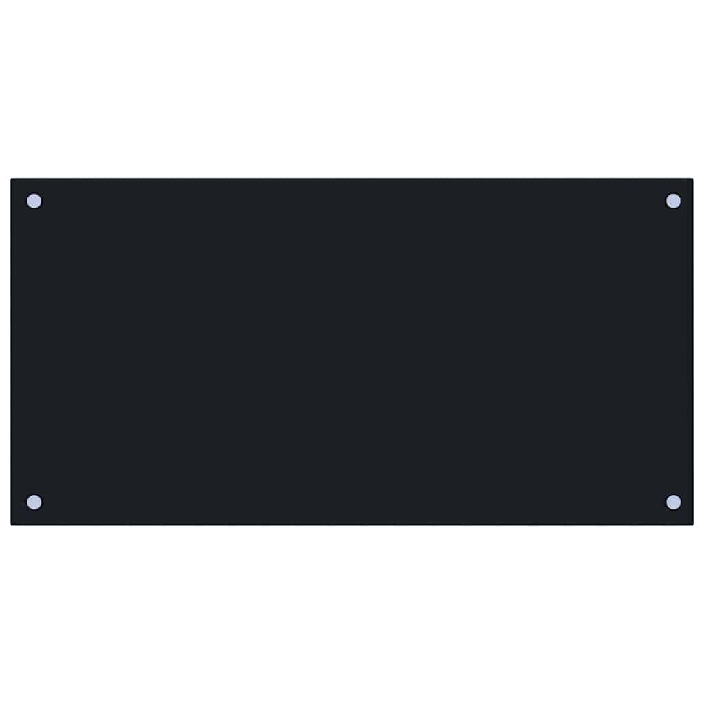 Solivagant Küchenrückwände 2 STK. Schwarz 80x40 cm Hartglas, Küche Esszimmer,Küchenhelfer -utensilien, 10.9 kg-3315798