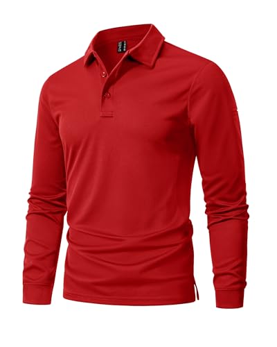 Image of MAGNIVIT Men's Polo Shirts Long Sleeve Quick Dry Performance Shirt Military Tactical Army Combat Polo Shirts