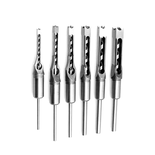 Image of Square Hole Drill Bit Set High Hardness Carbon Steel Woodworking Square Drill Bits for Mortising Machine 7pcs 1/4 inch 5/16 inch 3/8 inch 2/5 inch 1/2 inch 9/16 inch 5/8 inch (6pcs)