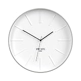 Medidas 35cm x 35cm Space Hotel London ® Sci Fi SID - Reloj de Pared silencioso - Marcador 3D Contemporáneo Minimalista Dial con Caja de Paleta de Colores Tech - 35cm (Grigio/Blanco)