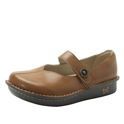 Alegria Women's Faye Leather Adjustable Strap Mary Jane Comfort Shoes Rancho 7-7.5 M US