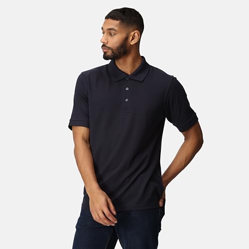 Regatta Professional Mens Classic Polo Shirt, 3 Buttons - Perfect for Work or Casual Wear Navy - Image 2