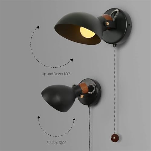 Aplique de pared ajustable con cadena de tracción para iluminar tu hogar con estilo retro 3
