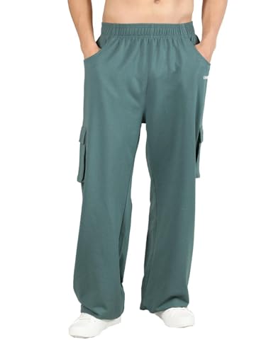 Image of CHKOKKO Men Casual Track Pant Regular Fit Lower with Pocket Earth Green L