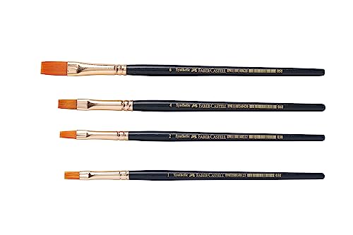 Faber-Castell Synthetic Hair set of 4 Flat Brushes