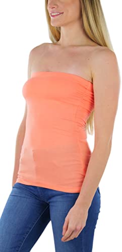 Image of ToBeInStyle Women's Cotton-Spandex Blend Stretchy Tube Top