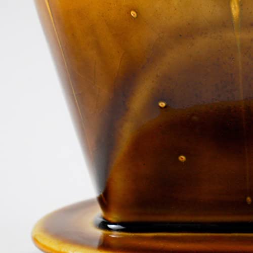 Asayu Japan Conjunto de cafeteira de cerâmica em caramelo, suporte de filtro de papel de infusão len