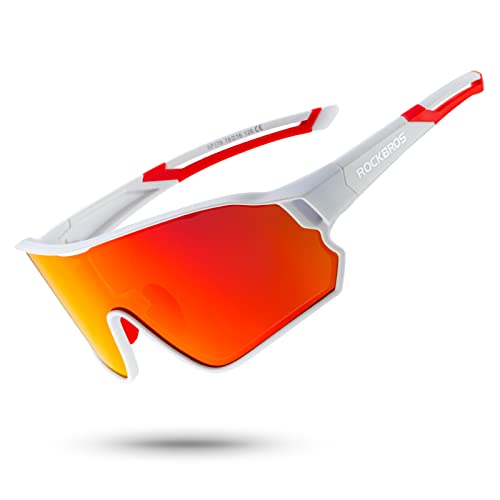 ROCKBROS Occhiali Ciclismo da Sole Polarizzati, Occhiali UV 400 Sportivi per Bici MTB, PC Lenti Polarizzate, Uomo Donna, Ultraleggeri