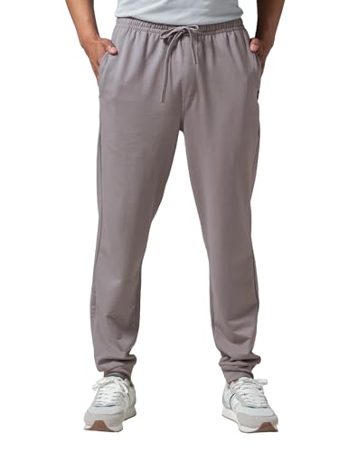Image of DAMENSCH Men Mid Rise Regular Fit Cotton Blend Solid Moisture Wicking Antimicrobial Zipper Pocket Super Comfortable Baby Terry Lounge Joggers