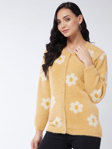 Image of Modeve Floral Print Round Neck Casual Women Sweater||Winterwear||