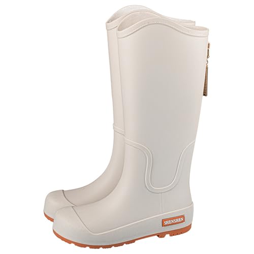 Chaussures de pluie longues femme bottes hautes imperméables caoutchouc ville
