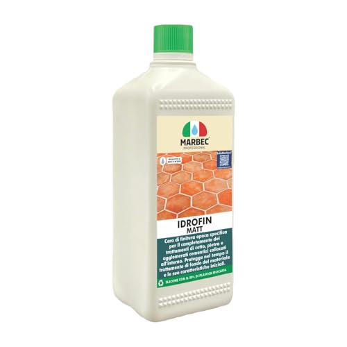 MARBEC Idrofino Matt 1 l cera para terracota, piedra y aglomerados cementados mate para el acabado de tratamientos de fondo con protectores, impregnantes o ceras.