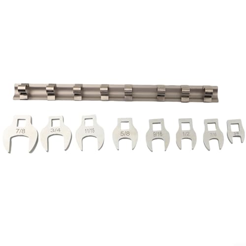 Lot de 8 clés à extrémité ouverte de 9,5 mm avec têtes interchangeables, clés en métal traité thermiquement, outils à main compatibles avec cliquet pour réparation automobile