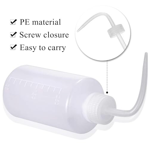 WZPB 4Pcs Tattoo Wash Bottle 250ml Squeeze Bottle, Rinse Bottle Watering Tools, Plastic Squeeze Washing Bottle, Irrigation Squeeze Sprinkling Can Wash Plant Bottle (250ml / 8OZ / 4 Bottle) - Thumbnail 4