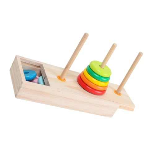 Gatuida 木製レインボータワー 積み重ねおもちゃ 幼児向け形状認識と認知力向上 知育 積み木 早期教育用