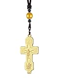 Diyalo Collar con colgante de cruz ortodoxa rusa, cadena de cuerda trenzada de 27.56 pulgadas, 4 colores Pendant Size: 36mm/1.42 inch x 76mm/2.99 inch