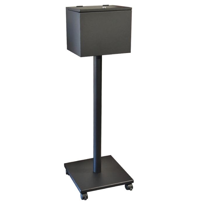 Kingdom Metal Suggestion Box, Secure with Lock & Keys, with Wheels for Easy Movement, Tip box, Donation Box for Church Home Office, Prayer Request Box, Ballot Box, Floor Standing Collection Box, Black