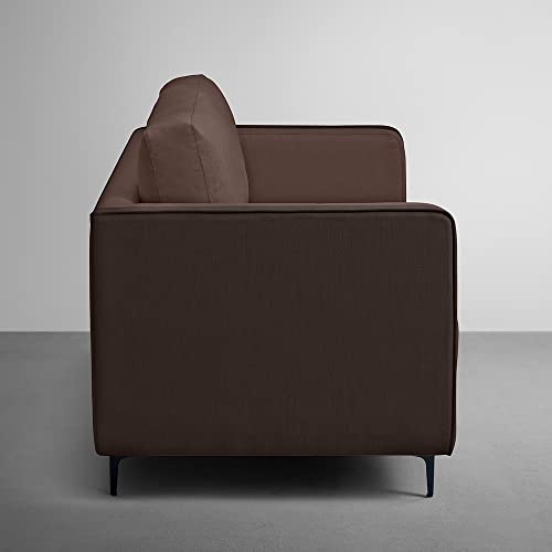 Image of Sleepyhead Mojo - 3 Seater Sofa | Premium Fabric | Dual-Tone Modern Design with Plush Cushioning | Durable Pine Wood Frame & Removable Back Cushion | German Tested | 3 Year Warranty - Crazy Brown