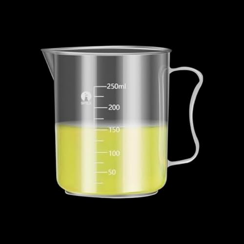 Image of Measuring Jugs, Plastic Food Grade Liquid Measuring Cups Molded Graduations - Chemical Resistant, Autoclavable - Handle for Convenient Lifting (1, 250ml)