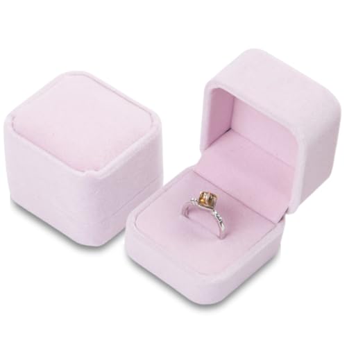 HINH �w�փP�[�X�W���G���[�P�[�X �w�֓��� �����O�s�A�X�f�B�X�v���C �|�P�b�g�T�C�Y �v���|�[�Y�p �w�ւ̕ۊǂɃW���G���[�{�b�N�X �x���x�b�g jewelry ring case 2�Z�b�g (�s���N)