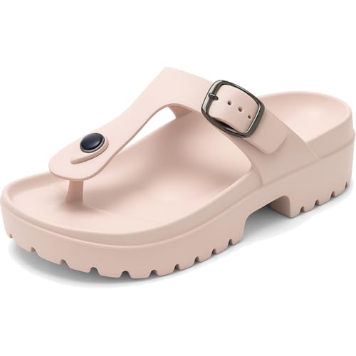 Image of ORTHO JOY Orthopedic Arch Support Sandals for Women - Comfort Slip-On Toe Post Slides with Adjustable Strap & Cushion Sole