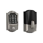 Schlage BE499WB CAM 619 Encode Plus WiFi Deadbolt Smart Lock, Keyless Entry Touchscreen Door Lock with Camelot Trim, Satin Nickel