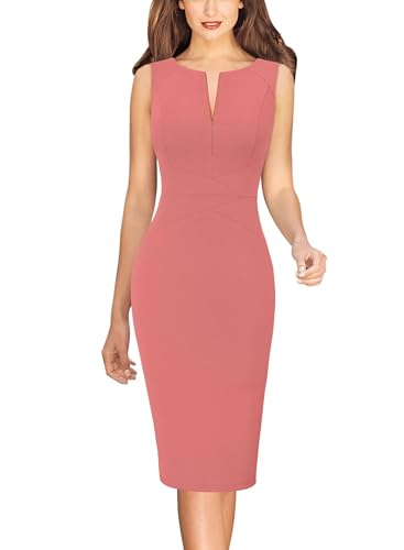 Image of VFSHOW Womens Front Zipper Work Business Office Bodycon Dress Elegant Professional Career Church Party Pencil Sheath Dress