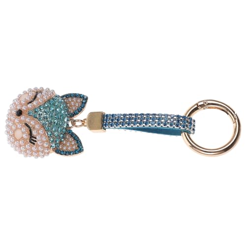 VILLCASE Llavero Cabeza de con Imitación de Perla y Cristales Adorno Colgante para Bolsos Regalo Día Madre y Cumpleaños Diseño Ligero y Compacto