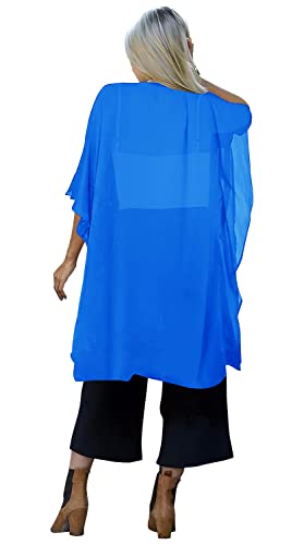 Image of Indian Trendy Women's Solid Puff Sleeve Kimono Long Cardigan Loose Cover Up Casual Blouse Top Chiffon