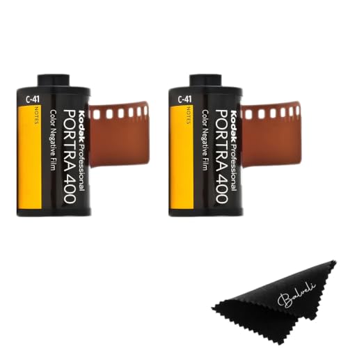 Kodak Portra 400 Film - 2 Pack of 36exp Rolls for 35mm Cameras with balveli Premium Microfiber Cloth