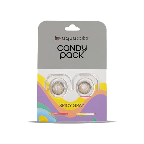 Aquacolor Spicy Grey Daily Disposable Candy Pack – 2 Lens Pack, Power(-3)