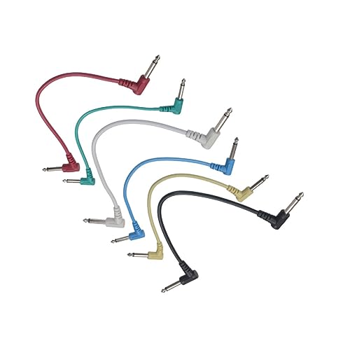 Hemoton 6pcs Guitar Effector Cables Guitar Patch Cable for Guitar Effects Pedal Right Angle Elbow Cable Reliable