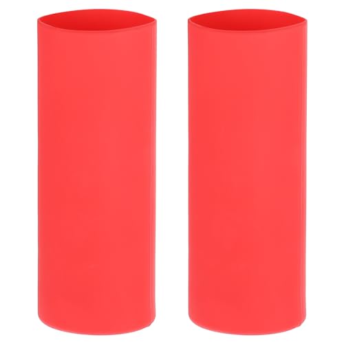 PATIKIL Silicone Sublimation Tumblers Sleeve, 2 Pcs Heat Resistant Seamless Tumblers Wrap for 30 Oz Skinny Sublimation Blank Cups, Red