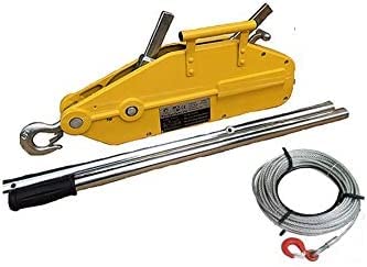 Amazon.co.jp: 三方良し ハンドウインチ1600kg フック付 ワイヤロープ 