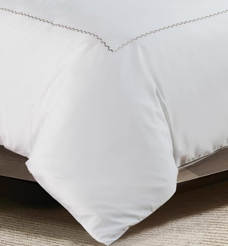 Majestic Giftware Madison Linen 4 Pcs 48" Full Size Duvet Bedding Set (BL54-48F-4pcs) Normandy - Taupe 400 TC 100% Cotton Sateen |1 Fitted Sheet, 1 Duvet, 2 Pillowcases - Noble Collection