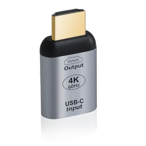 HDMI Adaptador 4K@60Hz Convertidor USB C Tipo C Hembra a HDMI Macho, USB C Hembra (fuente) a HD MI (pantalla), para Phone, Monitor, Tableta, Thunderbolt 3 TV, Teléfono y Portátil, Transmisión Suave