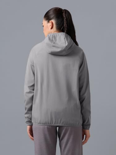Image of TECHNOSPORT Women's Solid Slim Fit Hooded Jacket with TECHNOWARM+ | Full Zip Polyester Winter Jacket for Sports, Gym, Travel & Casual Wear | Long Sleeve Hooded Activewear with Moisture-Wicking Fabric
