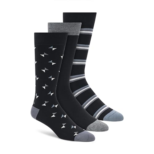 DKNY Men's 3 Pack Rayon Crew Dress Socks