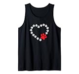 heart dogs paw cute prints on my valentines day cani proprietari canotta
