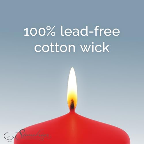 Stonebriar Unscented Pillar Candles – 35 Hour Burn Time, Long-Lasting Wax Candles for Weddings, Holidays, Home Décor & Special Events, Pack of 6, Red, 3" x 4" by Stonebriar - Image 2