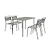 Set Tavolo da Giardino in Metallo, 4 sedie, Amelia, Verde Kaki, 120x70x72.5 cm immagine