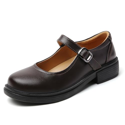 Image of Women Black Mary Jane Flats Non Slip Comfort Office Work Dress School Shoes