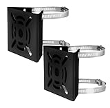 取付金具 ポール 防犯カメラ ポール スタンド ハウジング 穴開け ビス止め不要 監視カメラ ダミー ハウジング ブラケット円柱 角柱 屋外 (ブラケット2本/ ステンレスバンド 4本 / 日本語取扱説明書 ) (ブラック 2個)