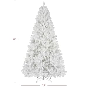 Yaheetech 7.5ft White Artificial Christmas Pine Tree Seasonal Holiday Carnival Home Party Decoration for Home, Office, Party Decoration Indoor Outdoor with 1539 Branch Tips and Foldable Stand Yaheetech 75ft White Artificial Christmas Pine Tree Seasonal Holiday Carnival Home Party Decoration for Home Office Party Decoration Indoor Outdoor with 1539 Branch Tips and Foldable Stand