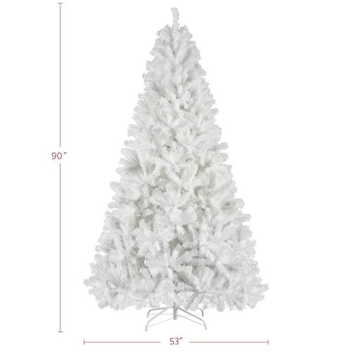 Yaheetech-75ft-White-Artificial-Christmas-Pine-Tree-Seasonal-Holiday-Carnival-Home-Party-Decoration-for-Home-Office-Party-Decoration-Indoor-Outdoor-with-1539-Branch-Tips-and-Foldable-Stand Yaheetech 75ft White Artificial Christmas Pine Tree Seasonal Holiday Carnival Home Party Decoration for Home Office Party Decoration Indoor Outdoor with 1539 Branch Tips and Foldable Stand