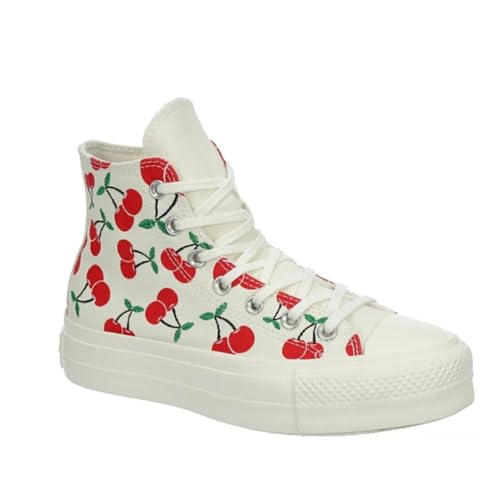 Converse Chuck Taylor All Star High Street Ox - Tenis unisex de lona, estilo de cierre de cordones, color garceta/rojo/verde, Garca/Rojo/Verde, 8.5 Women/6.5 Men